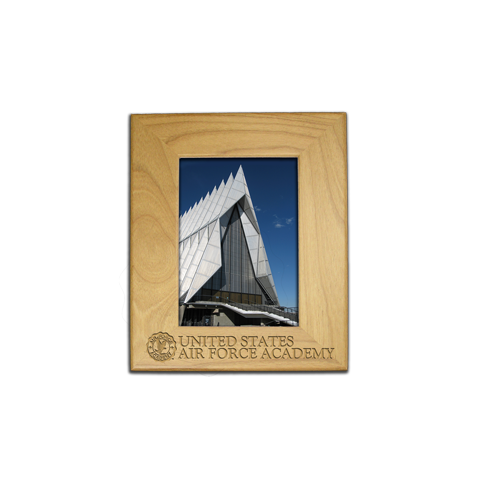 Air Force Academy 4x6 Red Alder engraved picture frame gift