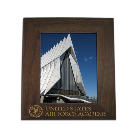 Air Force Academy 5x7 walnut engraved picture frame gift